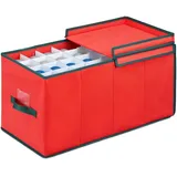 Relaxdays Weihnachtskugel Aufbewahrungsbox 30 x 30 x 60 cm 1-tlg. rot/grün