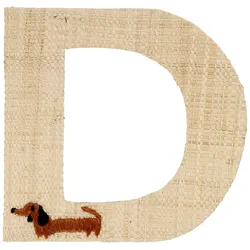 RICE Raffia Buchstaben Sticker, D, Dackel