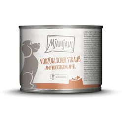 MjAMjAM – ausgewählte Fleischsorten 200g MjAMjAM Hund 6x200g Strauß mit Apfel