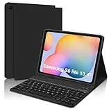 SENGBIRCH Tastaturhülle für Samsung Galaxy Tab S6 10,4 Zoll (26,7 cm), abnehmbare Bluetooth-Tastatur, Schutzhülle für Galaxy Tab S6 10,4 Zoll mit kabelloser Tastatur, Schwarz