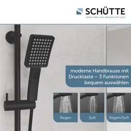Schütte Mallorca Duschsystem mit Kopfbrause und Handbrause Schwarz 19564