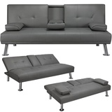 Klappbares Schlafsofa Couch mit Bettfunktion Bettsofa mit Tassenhalter Gästebett