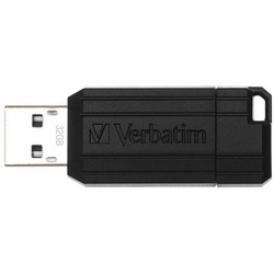 Verbatim USB-Stick 32GB Verbatim 2.0 Pin Stripe Black retail USB-Stick (USB 2.0) schwarz