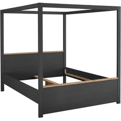 Himmelbett "York Schlafen", grau (grau anthrazit mit eiche artisan), B:185,6cm H:200,4cm L:208,4cm, SET ONE BY MUSTERRING, Betten, Liegefläche 180 x 200 cm, drei Farbausführungen, Landhausstil