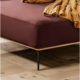 W.Schillig Ecksofa "run, Designsofa mit tollem Sitzkomfort, bequem, L-Form", rot (rosso marone z73), B:299cm H:88cm T:178cm, Longlife Xtra-Leder Z73: Naturwalkleder der Luxusklasse aus den erlesensten Rohhäuten.