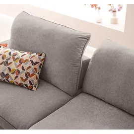 W.Schillig Ecksofa "enjoy&MORE, Designsofa, elegant und bequem, L-Form", grau (stone r66), B:294cm H:87cm T:185cm, Chenille-Flachgewebe R66 (85% Polyester, 15% Nylon);Longlife Xtra-Leder Z59: Glattleder mit modischer Prägung.