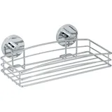 Wenko Wandablage Mod. Vacuum-Loc Duschablage im Drahtkorb-Design aus verchromtem Metall für Bad und Gäste-WC Vakuum-Befestigung 26 x 5,5 x 15,5 cm