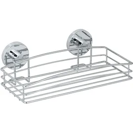 Wenko Wandablage Mod. Vacuum-Loc Duschablage im Drahtkorb-Design aus verchromtem Metall für Bad und Gäste-WC Vakuum-Befestigung 26 x 5,5 x 15,5 cm