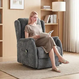 Homcom Relaxsessel Chenille 76 x 103 x 89 cm Silber elektrisch