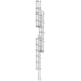 MUNK Mehrzügige Steigleiter mit Rückenschutz (Maschinen) Stahl verzinkt 14,36m