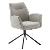 MCA Furniture MCA DIVERIA 4 Fuß Stuhl mit Armlehnen Stahl/Stoffbezug 360° drehbar - Taupe / Schwarz