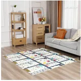 BABY VIVO - Spielmatte | Spielteppich Für Kinder Doppelseitig mit Wald 200 x 180 cm - Bär