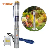 Jiubiaz Tiefbrunnenpumpe 1.1kW/1.5hp bis 4.000 l/h Fördermenge Edelstahl