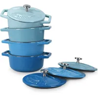 Navaris Mini Cocotte Set Topf-Set 4-tlg. 4 x Gusseisen Mini Topf