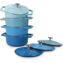 Navaris Mini Cocotte Set Topf-Set 4-tlg. 4 x Gusseisen Mini Topf