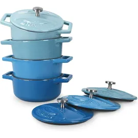 Navaris Mini Cocotte Set Topf-Set 4-tlg. 4 x Gusseisen Mini Topf