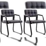 CLP 2er Set Besucherstühle Canada B Kunstleder schwarz