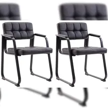 CLP 2er Set Besucherstühle Canada B Kunstleder schwarz