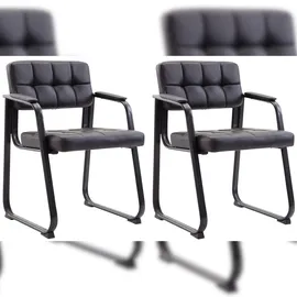 CLP 2er Set Besucherstühle Canada B Kunstleder schwarz