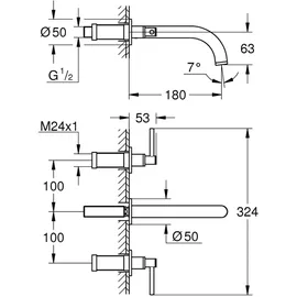 Grohe Atrio 3-Loch-Waschtischbatterie Supersteel