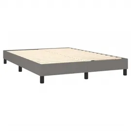 vidaXL Boxspringbett mit Matratze & LED Dunkelgrau 140x200 cm Stoff