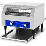 Vertes Durchlauftoaster Toaster mit Laufband aus Edelstahl 2640W, 230V, Gastro Profi für Toast und Burger Buns, Zugabefach, 2 Ausgabefächer,