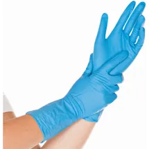 Franz Mensch Hygostar® Super High Risk Nitrilhandschuhe, puderfrei, Chemikalienschutz-Handschuh für Labor, Lebensmittelindustrie, Notfalldienste, 1 Packung = 50 Stück, Größe S