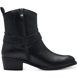 Marco Tozzi Damen Stiefeletten mit Absatz mit Blockabsatz Cowboy, Schwarz (Black), 38 EU - 38 EU