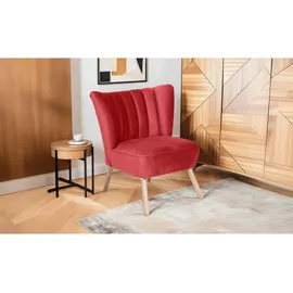 Max Winzer Sessel Alessandro Samtvelours 70 x 80 x 66 cm Rot