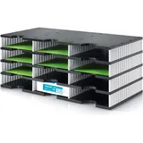 Styro Sortierstation styrodoc trio black & white schwarz/weiß mit 12 Fächern