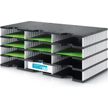 Styro Sortierstation styrodoc trio black & white schwarz/weiß mit 12 Fächern