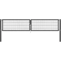 GAH Alberts Doppeltor Flexo Plus 400 cm x 80 cm Pfosten 100 cm x 100 cm Anthrazit