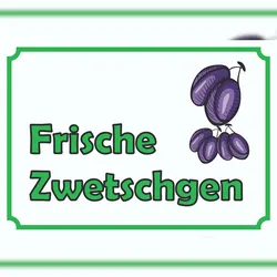 HB-Druck Frische Zwetschgen Schild A4 (210x297mm)