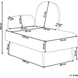 Beliani Chaiselongue Samtstoff Orange