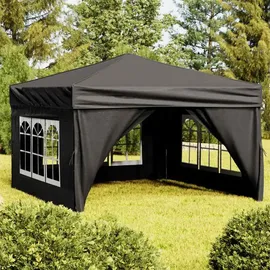 vidaXL Partyzelt Faltbar mit Seitenwänden Taupe 3 x 3 m