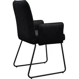 Svita ALBA 2er Set Esszimmerstühle Armlehnstuhl Polsterstuhl Stoffbezug Schwarz