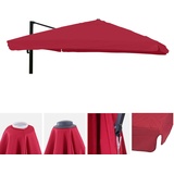 MCW Ersatz-Bezug für Luxus-Ampelschirm MCW-A96 mit Flap, Sonnenschirmbezug Ersatzbezug, 3x4m (Ø5m) Polyester 4kg ~ bordeaux