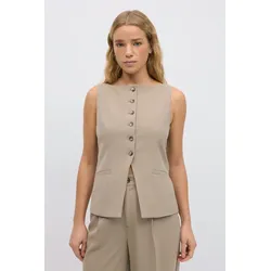 Tailored boatneck vest - Beige - XL