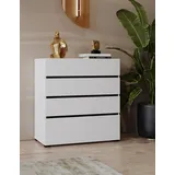 INOSIGN Kommode »Cross, moderne grifflose Schubladenkommode, 80x40x85cm (BxTxH)«, Schubladenschrank, Sideboard mit 4 Schubkasten, weiß