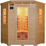 Luxus LED Infrarotsauna 150x150x190cm Infrarotkabine-Wärmekabine 4 Pers. Sauna