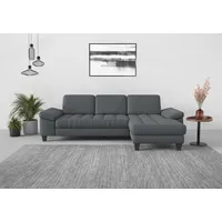 sit&more Ecksofa SIT & MORE "Westham L-Form", grau, B:275cm H:88cm T:172cm, 100% Polyester, Sofas, Ecksofa, Recamiere, mit oder ohne Bettfunktion, Bettkasten, Füße wengefarben