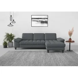 sit&more Ecksofa SIT & MORE "Westham L-Form", grau, B:275cm H:88cm T:172cm, 100% Polyester, Sofas, Ecksofa, Recamiere, mit oder ohne Bettfunktion, Bettkasten, Füße wengefarben