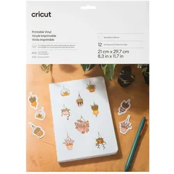 Cricut bedruckbare Aufkleberfolie für Schneideplotter 21 cm x 29.7 cm weiß