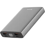 Swissten Aluminium Power Bank 10000 mAh 20W Power Delivery und USB Quick Charge 10.000mAh Grau