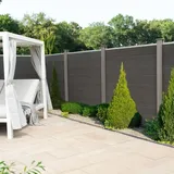 Home Deluxe WPC Sichtschutzzaun CALLADO - 4 x Element + 6 x Pfosten