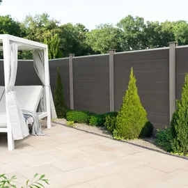 Home Deluxe WPC Sichtschutzzaun CALLADO - 4 x Element + 6 x Pfosten