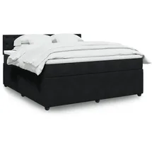 vidaXL Boxspringbett mit Matratze Schwarz 180x200 cm Samt