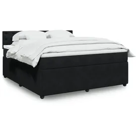 vidaXL Boxspringbett mit Matratze Schwarz 180x200 cm Samt