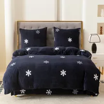 OEM Cotton Market Schneeflocken Mehrfarbig 140 x 200 cm + 70 x 80 cm