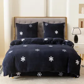 OEM Cotton Market Schneeflocken Mehrfarbig 140 x 200 cm + 70 x 80 cm
